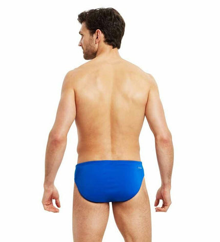 Men's Zoggs Cottesloe Racer swim briefs in blue, designed for sport and outdoor watersports, with a sleek, streamlined fit.