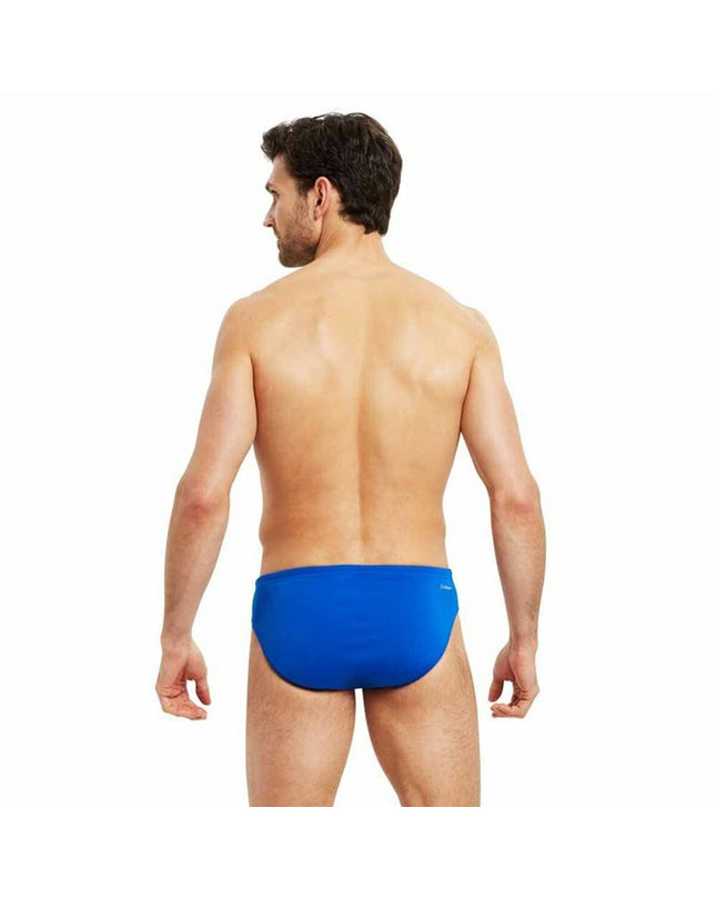 Men's Zoggs Cottesloe Racer swim briefs in blue, designed for sport and outdoor watersports, with a sleek, streamlined fit.