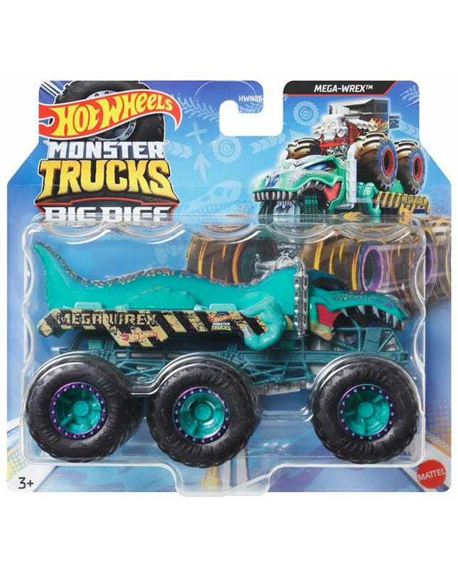 Hot Wheels Monster Trucks Big Rigs 1:64 toy vehicles, colorful trucks with detailed designs for kids' play.