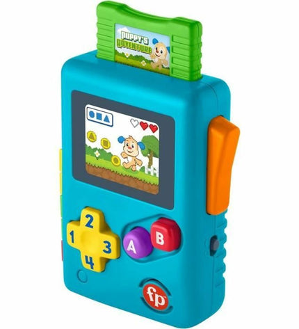 Fisher-Price My First Game Console portable electronic toy with colorful buttons and game screen for young children.