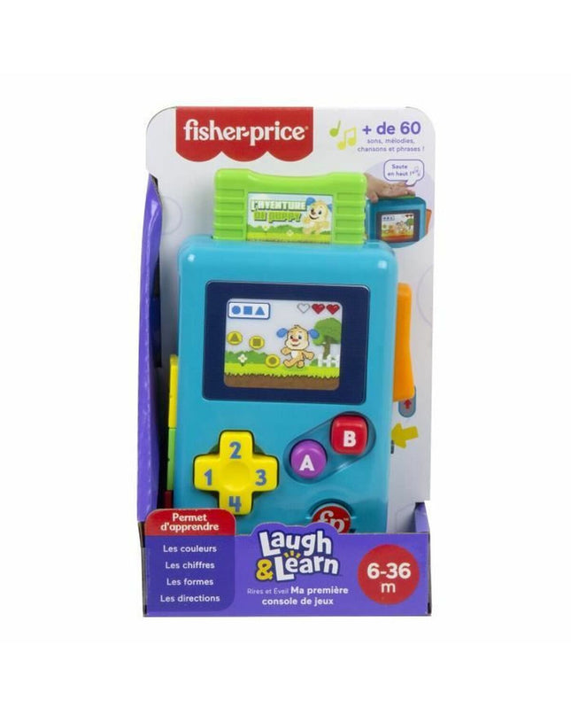 Fisher-Price My First Game Console portable electronic toy with colorful buttons and screen for young children.