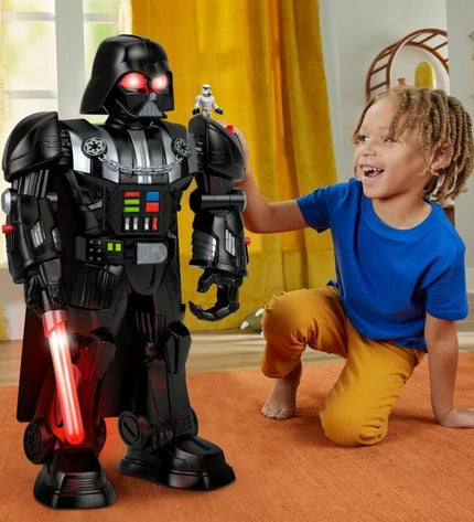 Fisher-Price Darth Vader action figure from Star Wars, detailed plastic toy with helmet and costume, perfect for kids' play.