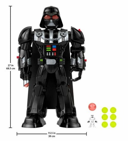 Fisher-Price Darth Vader action figure from Star Wars, detailed toy robot with helmet and cape, suitable for kids' play.