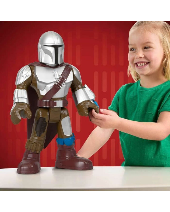Imaginext The Mandalorian XXL action figure toy from the Speelgoed en games collection, showing detailed Mandalorian costume and accessories.