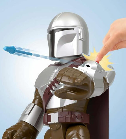 Imaginext Mandalorian XXL action figure from the Star Wars series, detailed plastic toy character for kids' play and collection