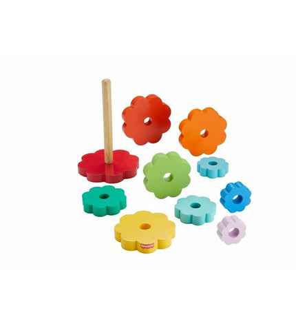 Fisher-Price Blokken Stapelen speelgoed for babies with 10 colorful stacking blocks and a plush toy for young children.