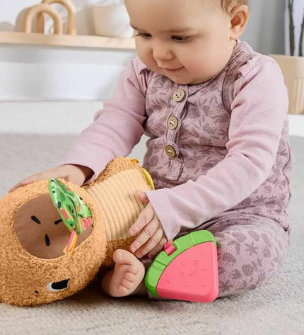 Fisher-Price educational toy for children, colorful playset with various game pieces, measuring 16x19x25 cm.