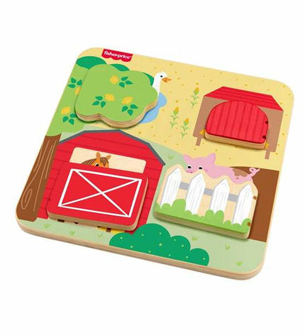 Mattel baby toy with animal shapes, 20x20x1.91 cm, soft colorful plastic for young children’s play and development