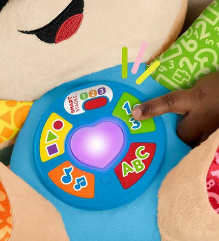 Mattel musical plush toy for babies, soft baby toy measuring 30.48 x 25.40 x 13.34 cm, suitable for young children.