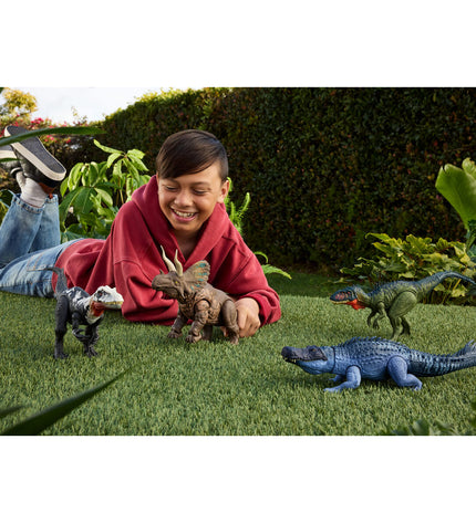 Jurassic World action figure toy with detailed dinosaur features, part of the popular Jurassic World toy and games collection.