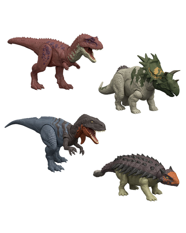 Mattel Jurassic World Wild Roar Dinosaurus toy figure, realistic dinosaur action figure from the popular playset.