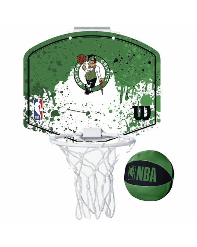 Wilson NBA Boston Celtics green basketball for outdoor sports, showing the green surface with Celtics logo and black detailing.