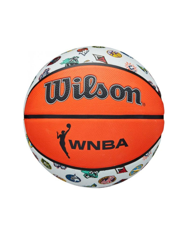 Wilson WNBA All Team basketball in dark orange with natural rubber, size 6, designed for outdoor basketball and sports use.