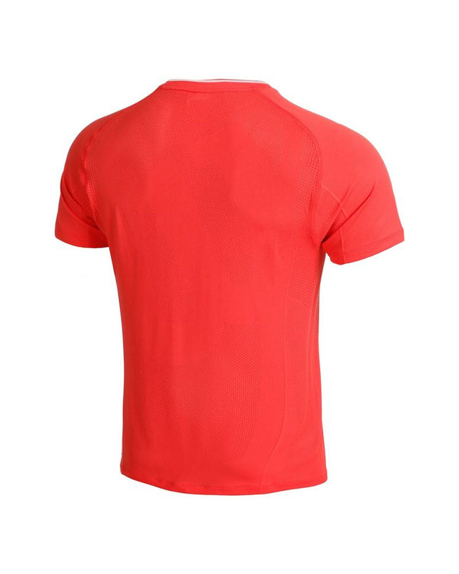 Wilson men's red short-sleeve tennis T-shirt from the Wilson Team Seamless Crew collection, designed for padel and sports.