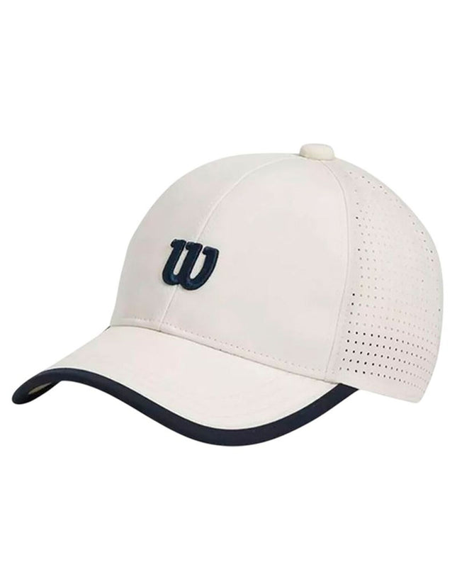 Wilson Sportcap structured classic tennis cap in white with adjustable strap and Wilson logo on the front.