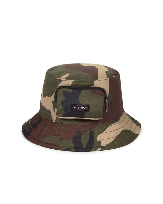 Dark green Eastpak backpack designed for outdoor activities and camping, with sturdy straps and spacious main compartment.