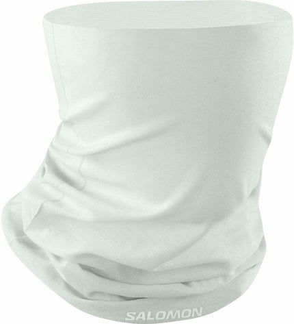 Salomon Cross Neck Head Tube in Misty Light Blue, outdoor sport and hiking accessory, worn around the neck for warmth and protection