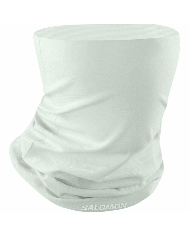 Salomon Cross Neck Head Tube in Misty Light Blue, outdoor sport and hiking accessory, worn around the neck for warmth and protection