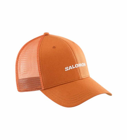 Salomon Sportcap in orange, ideal for outdoor activities and camping, with a breathable design and adjustable strap.