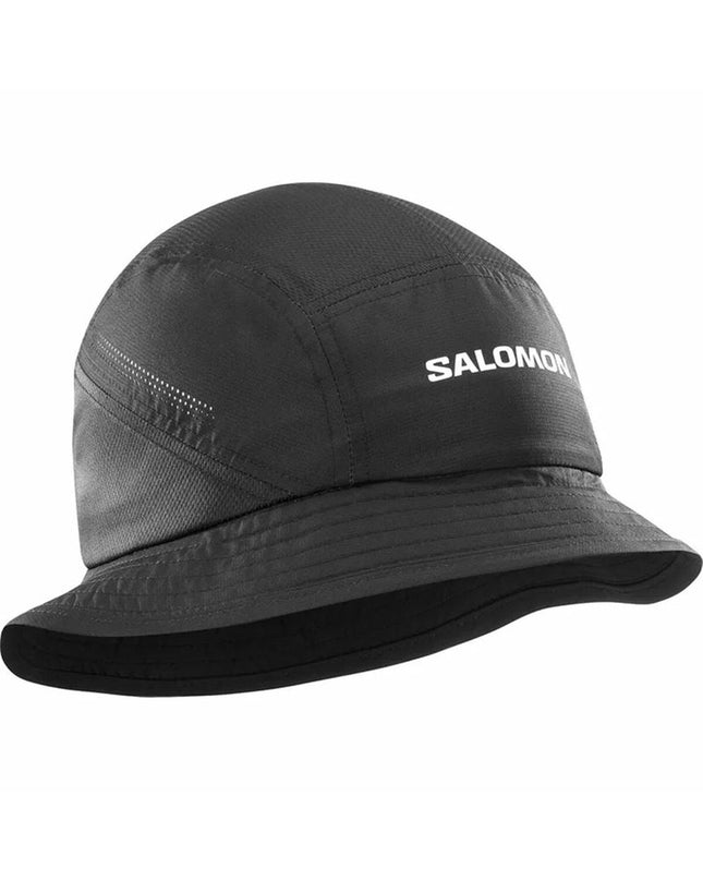 Salomon Hoed Salomon Shkout Bucket in black, outdoor sport hat ideal for camping and hiking activities.
