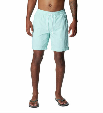 Columbia Summerdry men's swim shorts for watersports, lightweight breathable fabric, navy blue with Columbia logo.