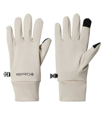 Columbia Point Park™ fleece gloves in white for outdoor activities, shown on a hand against a neutral background.
