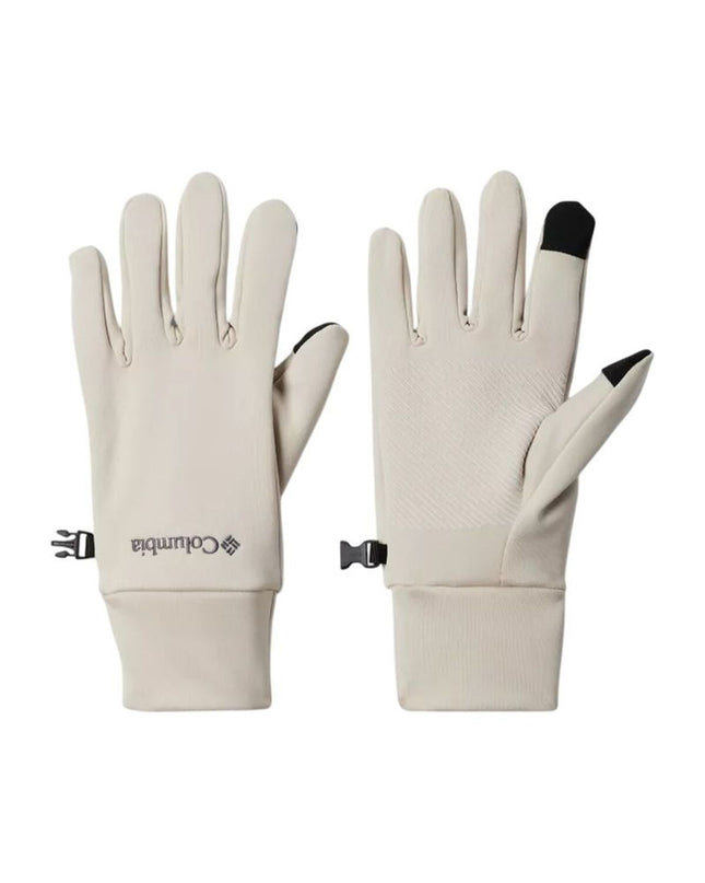 Columbia Point Park™ fleece gloves in white for outdoor activities, shown on a hand against a neutral background.