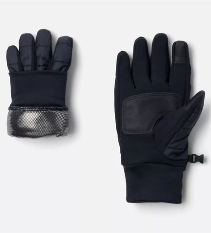 Columbia Powder Lite™ II black sport and outdoor gloves, ideal for camping and hiking, shown in a close-up image.