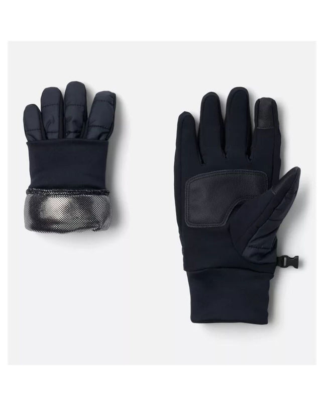 Columbia Powder Lite™ II black sport and outdoor gloves, ideal for camping and hiking, shown in a close-up image.