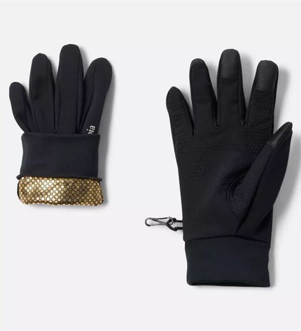 Black Columbia Trail Commute™ II gloves for outdoor activities, designed for hiking and camping, with a focus on durability and comfort.