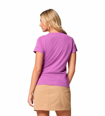 Columbia Zero Rules™ Light short-sleeve sport T-shirt for outdoor activities, shown on model in a camping or hiking setting.