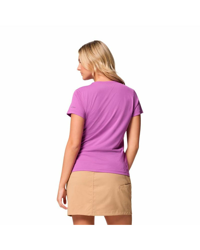 Columbia Zero Rules™ Light short-sleeve sport T-shirt for outdoor activities, shown on model in a camping or hiking setting.