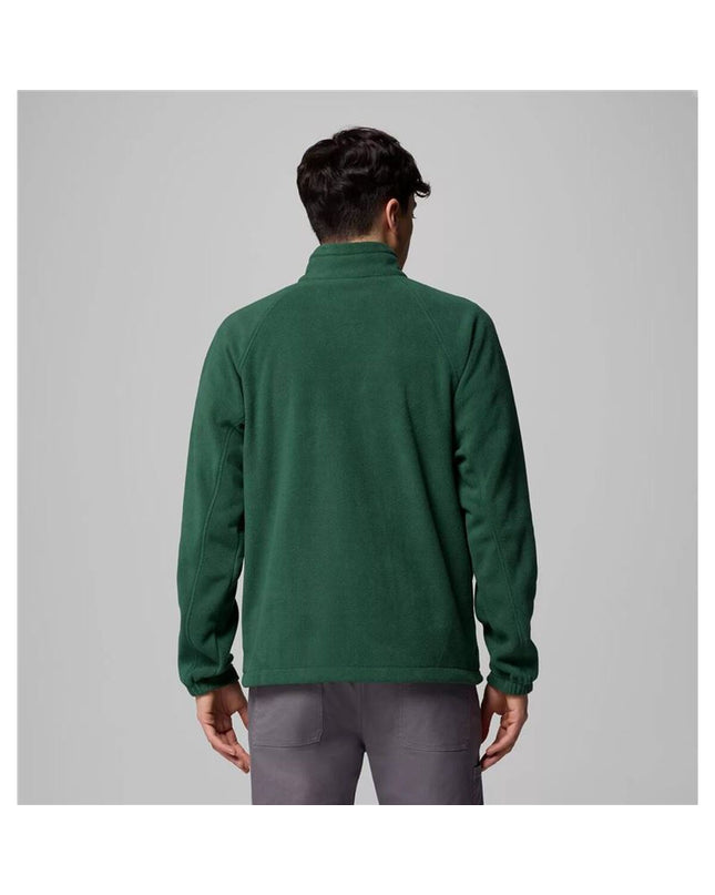 Columbia Fast Trek™ II fleece lining for men's outdoor jacket, green fleece material with outdoor and camping style.