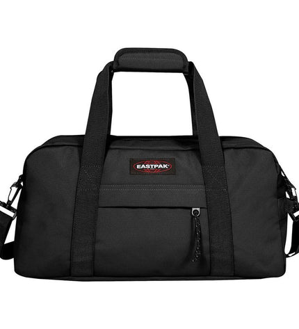 Black Eastpak Sporttas for outdoor and sports, compact design with sturdy handles and zipper closure, ideal for active use.