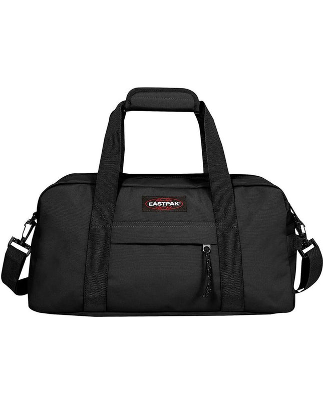 Black Eastpak Sporttas for outdoor and sports, compact design with sturdy handles and zipper closure, ideal for active use.