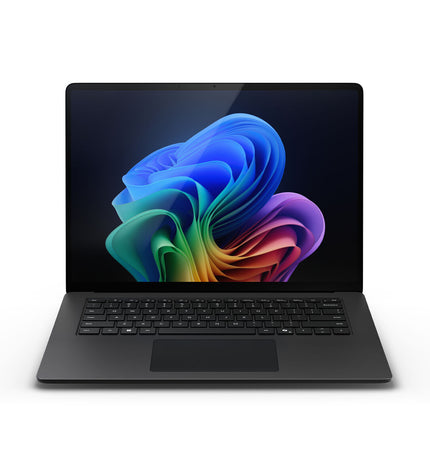 Microsoft laptop with 15.6-inch screen, Qwerty Spanish keyboard, 32GB RAM, and 512GB SSD, shown in the image.