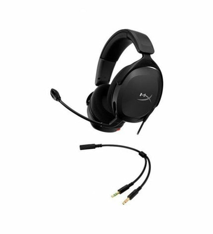 HyperX Cloud Stinger 2 Core gaming headset with microphone, black over-ear design, suitable for plug-and-play console gaming.