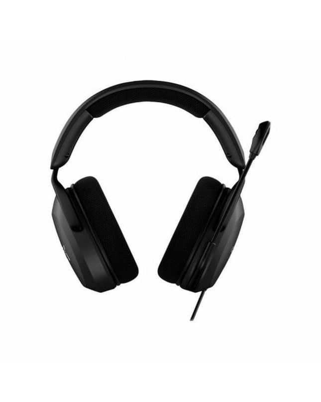 HyperX Cloud Stinger 2 Core gaming headset with microphone, black design, connected to a gaming console for immersive sound.