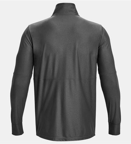 Gray Under Armour Challenger men's sports jacket for football, designed for outdoor athletic activities and sports comfort.