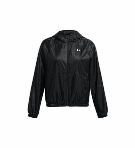 Under Armour Windcheater Jas in zwart, lightweight sport and outdoor jacket suitable for camping and hiking activities.