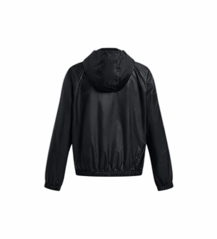 Black Under Armour windcheater jacket for sport and outdoor activities, suitable for camping and hiking.