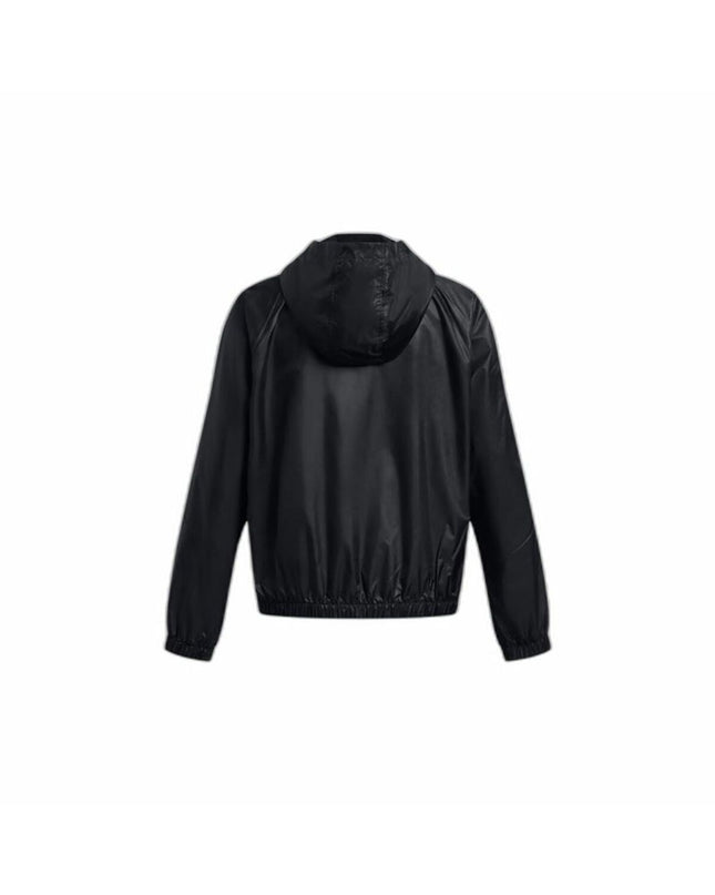 Black Under Armour windcheater jacket for sport and outdoor activities, suitable for camping and hiking.