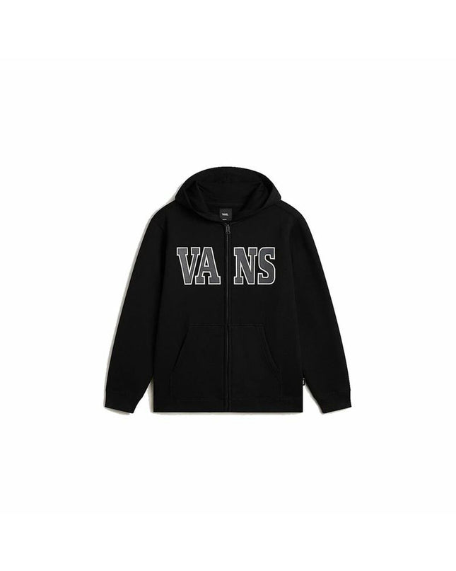 Black Vans Varcity sport jacket for kids, outdoor and sportswear, featuring a stylish sporty design and comfortable fit.