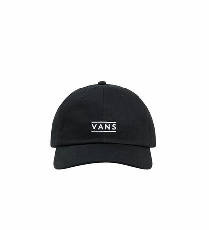 Vans Kinderpet Half Box Zwart outdoor hat with brim, suitable for camping and hiking, in black fabric with Vans logo detail.
