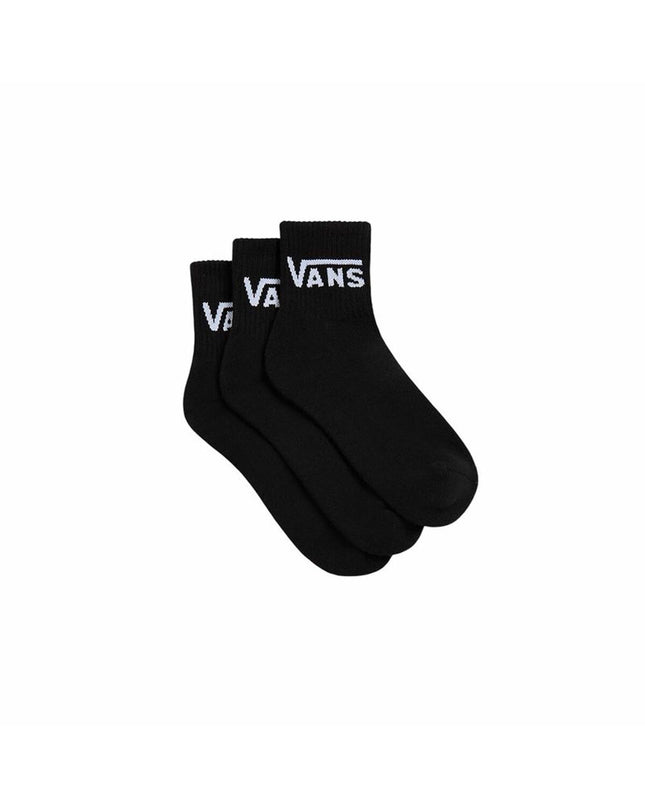 Vans Classic Half sports socks in black and white, designed for outdoor activities and camping, featuring cushioned ankle support.