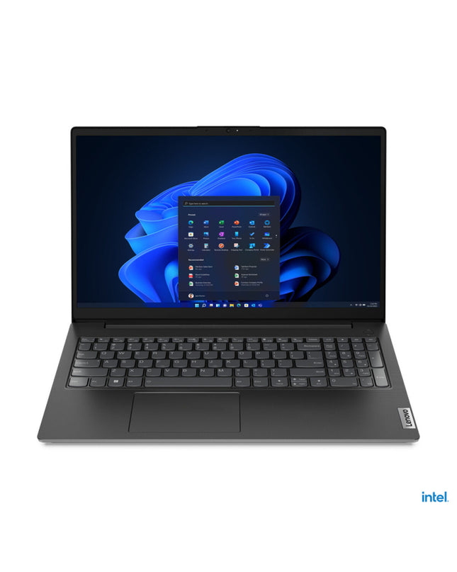 Lenovo V15 laptop with 15.6-inch display, 8GB RAM, 256GB SSD, Intel Core i3-1215U, QWERTY Spanish keyboard.