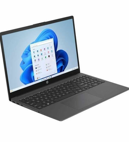 HP fd0064nf 15.6-inch laptop with 8 GB RAM and 256 GB SSD, showing the sleek design and keyboard layout.
