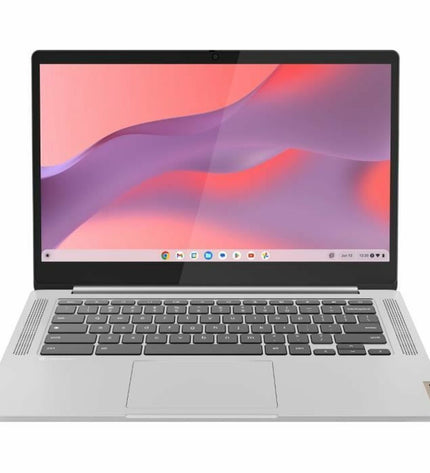 Lenovo IdeaPad Slim 3 14-inch laptop with Kompanio 520 processor, 4GB RAM, and 64GB storage, open showing keyboard and screen