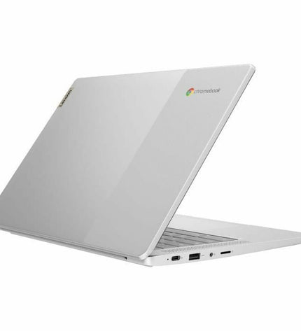 Lenovo IdeaPad Slim 3 14-inch laptop with Kompanio 520 processor, 4GB RAM, and 64GB storage, shown open with keyboard and screen