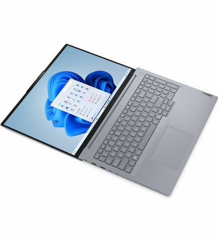 Lenovo 21SH008NSP 16-inch laptop with 16GB RAM, 512GB SSD, Intel Core i7, QWERTY Spanish keyboard, angled view.